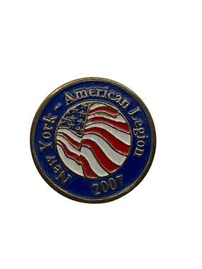 New York American Legion 2007 Lapal Pin With Flag Design Collectible Memorabilia